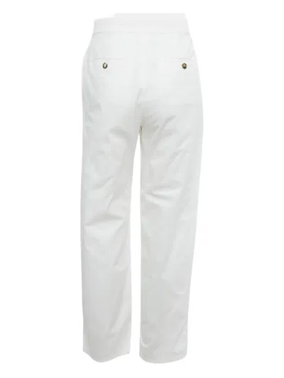 Pre-owned Max Mara Pleated-front Side-pockets Trousers In White