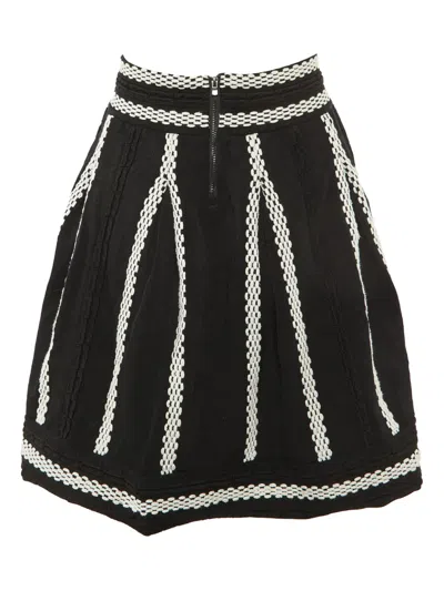 Pre-owned Maje Julane Flared Mini Skirt In Black