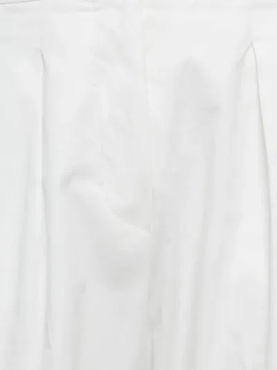 Pre-owned Max Mara Pleated-front Side-pockets Trousers In White