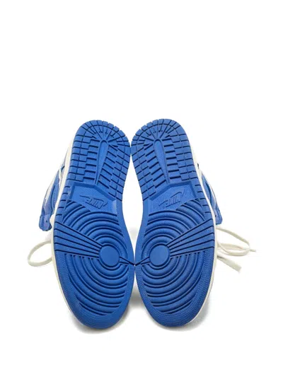 Pre-owned Jordan Leather Lace-up Sneakers In Blue