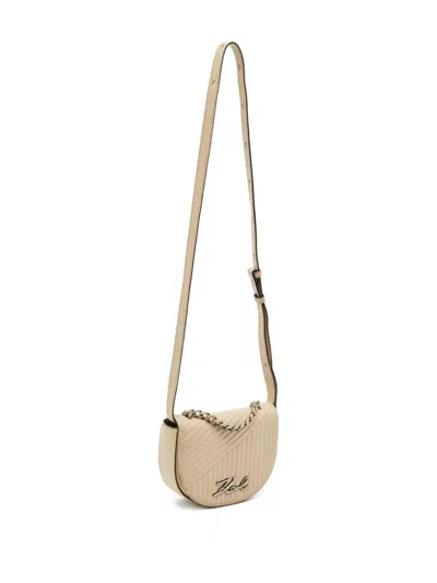 Pre-owned Karl Lagerfeld Quilted Crossbody Bag In Neutral