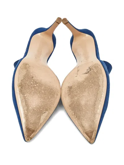 Pre-owned Gianvito Rossi Aramis Pointed Mules In Blue