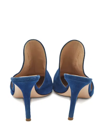 Pre-owned Gianvito Rossi Aramis Pointed Mules In Blue