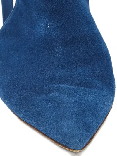 Pre-owned Gianvito Rossi Aramis Pointed Mules In Blue