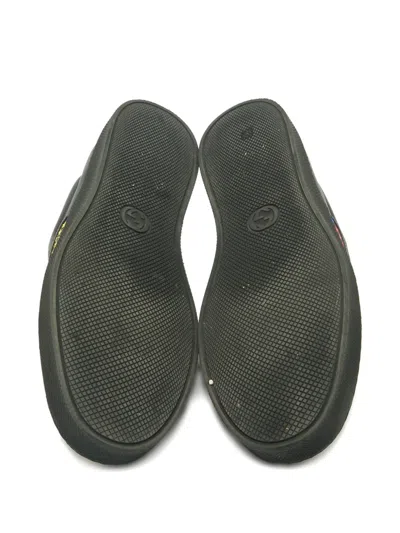 Pre-owned Gucci Logo-motif Leather Slip-ons Sneakers In Black
