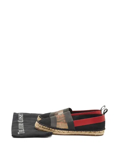 Pre-owned Fendi Zucca-pattern Espadrilles In Black