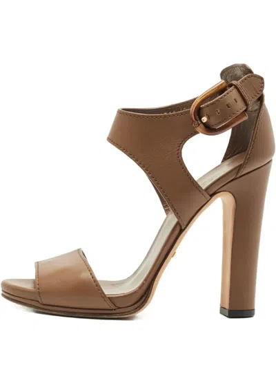Pre-owned Gucci Leather Sandals In Brown