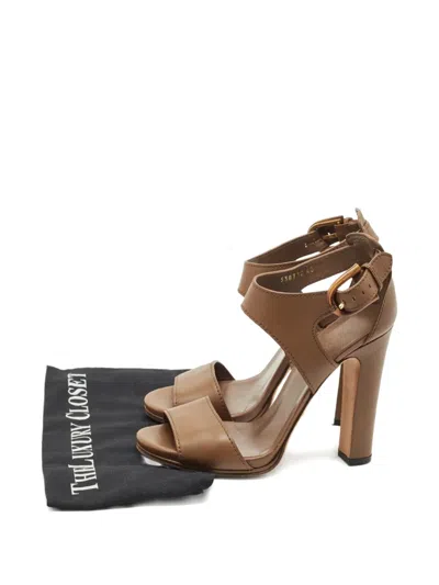 Pre-owned Gucci Leather Sandals In Brown