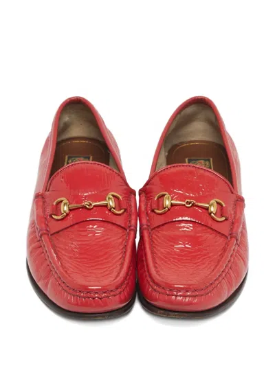 Pre-owned Gucci 1953 Horsebit Leather Loafers In Red