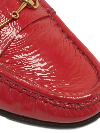 Pre-owned Gucci 1953 Horsebit Leather Loafers In Red