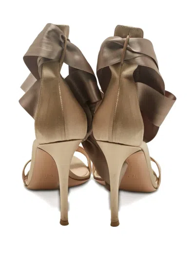 Pre-owned Gianvito Rossi Gala Ribbon-tie Sandals In Gray