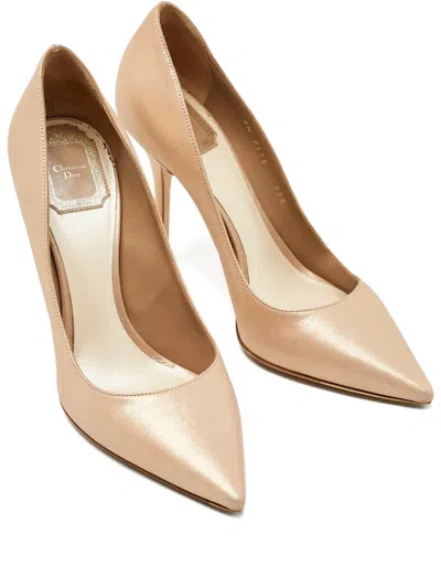 Pre-owned Dior Cherie Pointed-toe Pumps In Neutral