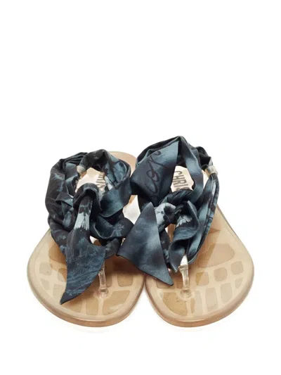 Pre-owned Dior Kaleidoscope Pattern Sandals In Blue