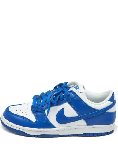 Pre-owned Nike Leather Low Top Shoes In Blue