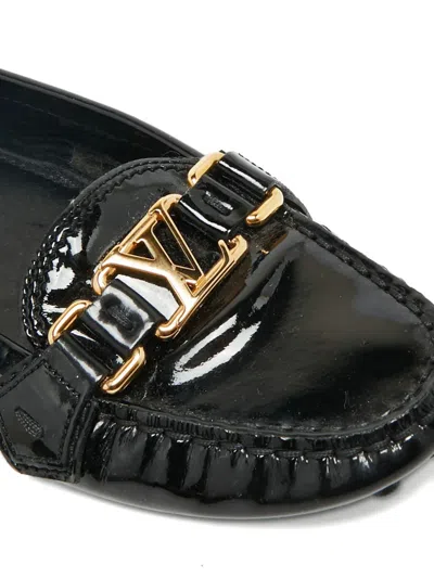 Pre-owned Louis Vuitton Logo-plaque Oxford Loafers In Black