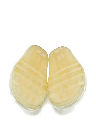 Pre-owned Tory Burch Leccio 37 Rubber Slide Sandals In White