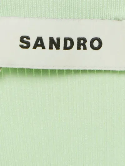 Pre-owned Sandro Cut-out Sleeveless Top In Green