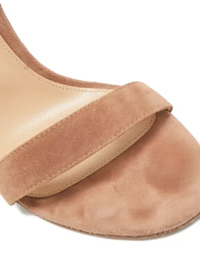 Pre-owned Gianvito Rossi Portofino Buckle Suede Sandals In Neutral