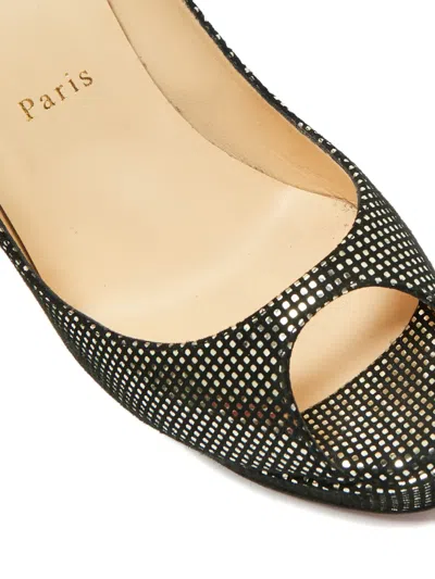 Pre-owned Christian Louboutin Lady Peep Suede Platform Pumps In Black