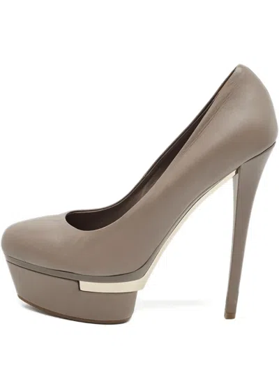 Pre-owned Le Silla Platform Heel Pumps In Gray
