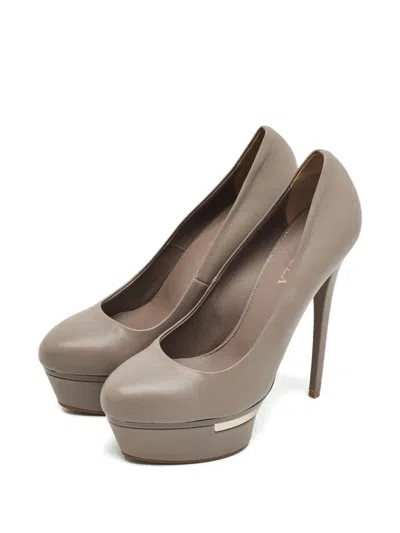 Pre-owned Le Silla Platform Heel Pumps In Gray