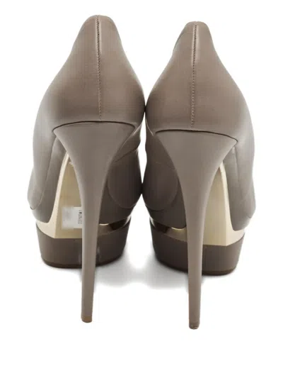 Pre-owned Le Silla Platform Heel Pumps In Gray