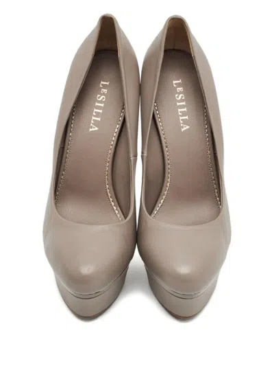 Pre-owned Le Silla Platform Heel Pumps In Gray