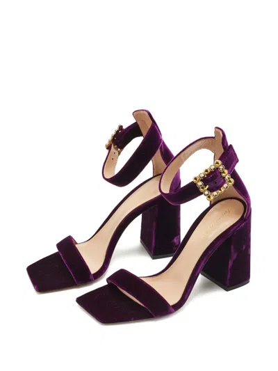 Pre-owned Gianvito Rossi Portofino Buckled Sandal In Purple