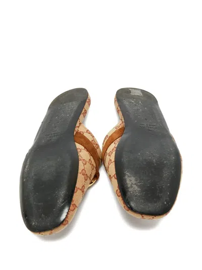 Pre-owned Gucci Patterned Mules In Neutral