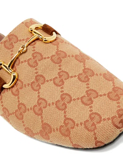 Pre-owned Gucci Patterned Mules In Neutral