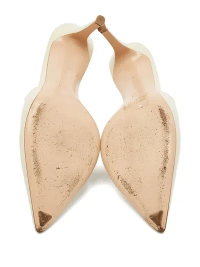 Pre-owned Gianvito Rossi Aramis Leather Pointed Mules In Neutral