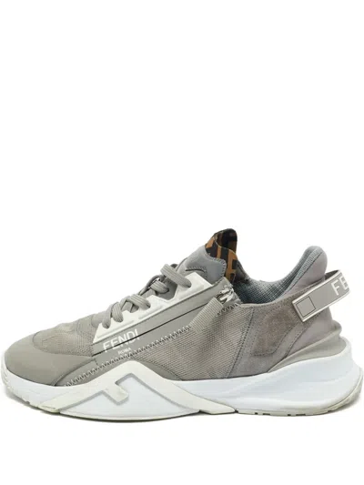 Pre-owned Fendi Flow Low-top Sneakers In Gray