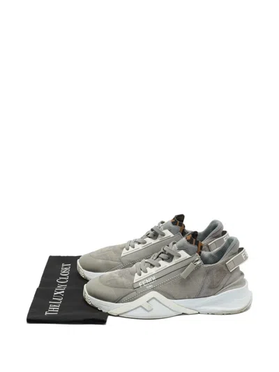 Pre-owned Fendi Flow Low-top Sneakers In Gray