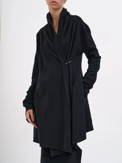 Marc Le Bihan Long Stretch Cotton Cardigan In Black