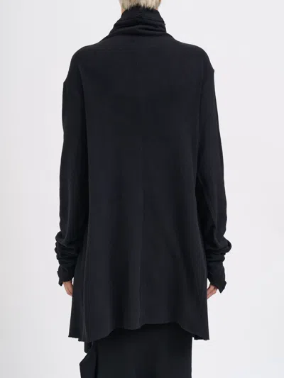 Marc Le Bihan Long Stretch Cotton Cardigan In Black