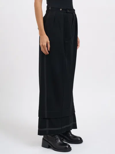 Marc Le Bihan Long Wool Skirt In Black
