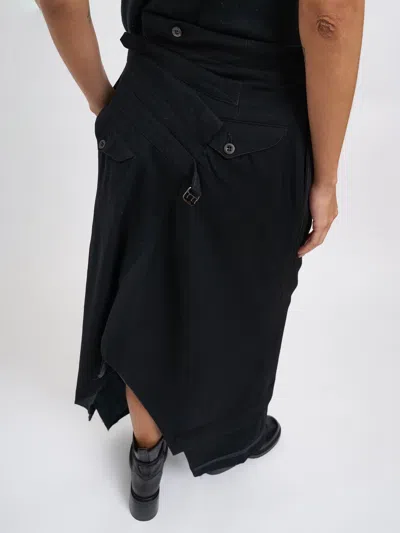 Marc Le Bihan Long Wool Skirt In Black