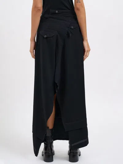 Marc Le Bihan Long Wool Skirt In Black