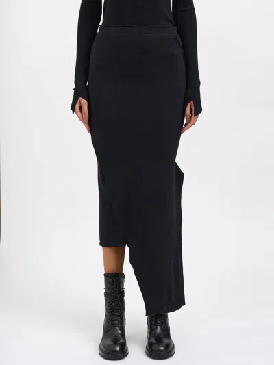 Marc Le Bihan Stretch Cotton Skirt In Black