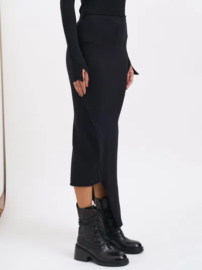 Marc Le Bihan Stretch Cotton Skirt In Black