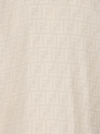 Fendi White Ff Silk Shirt Women In Neutral