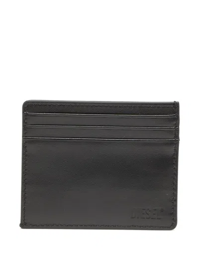 Diesel Logo-embossed Card Case In Black