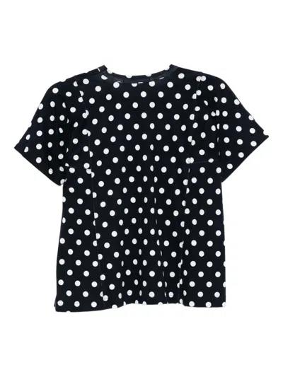 Comme Des Garçons Polka-dot T-shirt In Blue