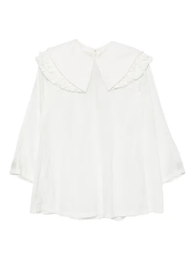 Comme Des Garçons Ruffled Blouse In White