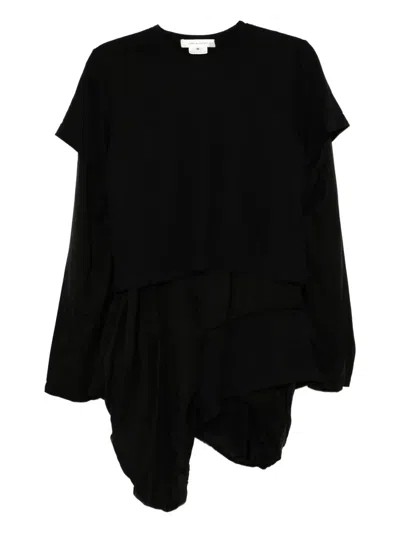 Comme Des Garçons Layered T-shirt In Black
