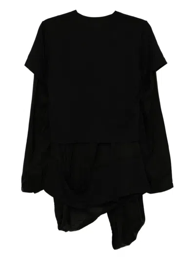 Comme Des Garçons Layered T-shirt In Black