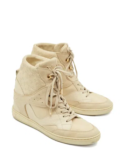 Pre-owned Louis Vuitton Cliff High-top Sneakers In Neutral