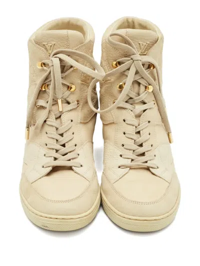 Pre-owned Louis Vuitton Cliff High-top Sneakers In Neutral