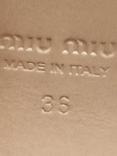 Pre-owned Miu Miu Glitter-detailing Platform Sandals In Neutral