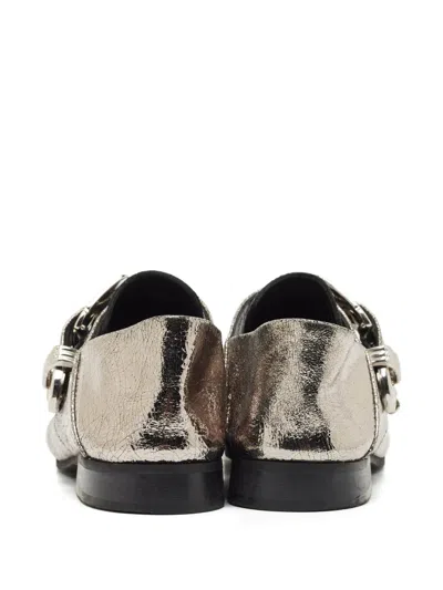 Pre-owned Alexander Mcqueen Buckled Derby Shoes In Silver